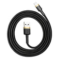 BASEUS Cafule USB-A/Lightning podatkovni in napajalni kabel, Črn, 1m