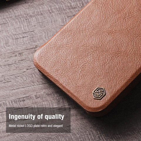 NILLKIN Qin Pro Leather etui/ovitek za Samsung A54 5G, Rjav