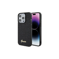 Guess Disco Metal Scrip ovitek za iPhone 15 Pro, Črn