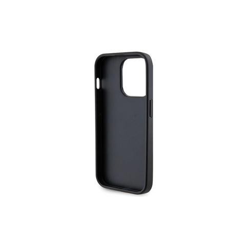 Guess Strass Metal Logo ovitek za iPhone 15 Pro, Črn