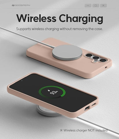 GOOSPERY Liquid Silicone MagSafe ovitek Samsung S25, Pink Sandy