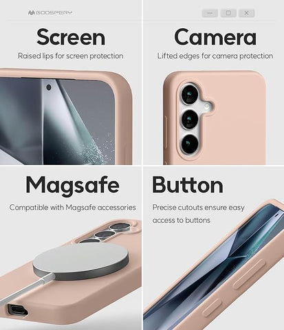 GOOSPERY Liquid Silicone MagSafe ovitek Samsung S25, Pink Sandy