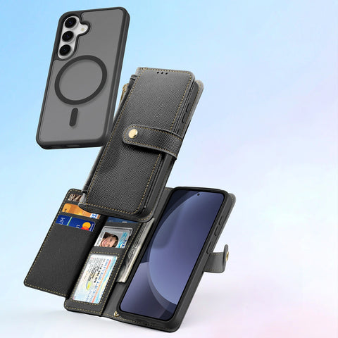 Etui ovitek z denarnico Dux Ducis LAWA za Samsung S25, Črn