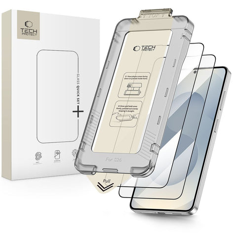Tech-Protect Quick Set+ 2PACK zaščitno steklo za Samsung S26 Plus, Black