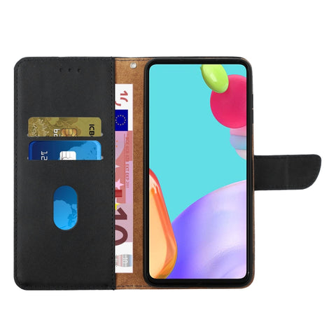 Eleganten ovitek etui iz naravnega usnja za Samsung A53, Črn