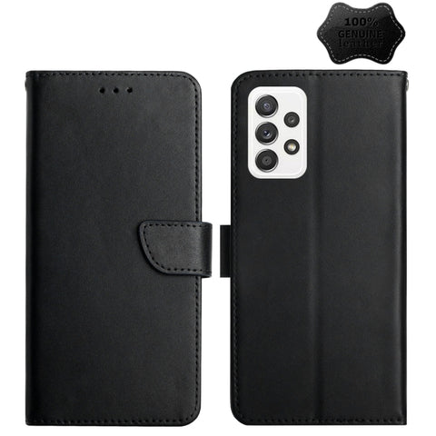 Eleganten ovitek etui iz naravnega usnja za Samsung A53, Črn