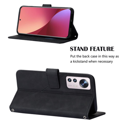 Eleganten etui ovitek za Xiaomi 12 Lite, Črn