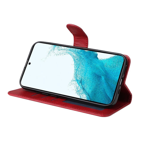 Eleganten ovitek etui iz umetnega usnja za Samsung S24 Plus / S25 Plus, Rdeč