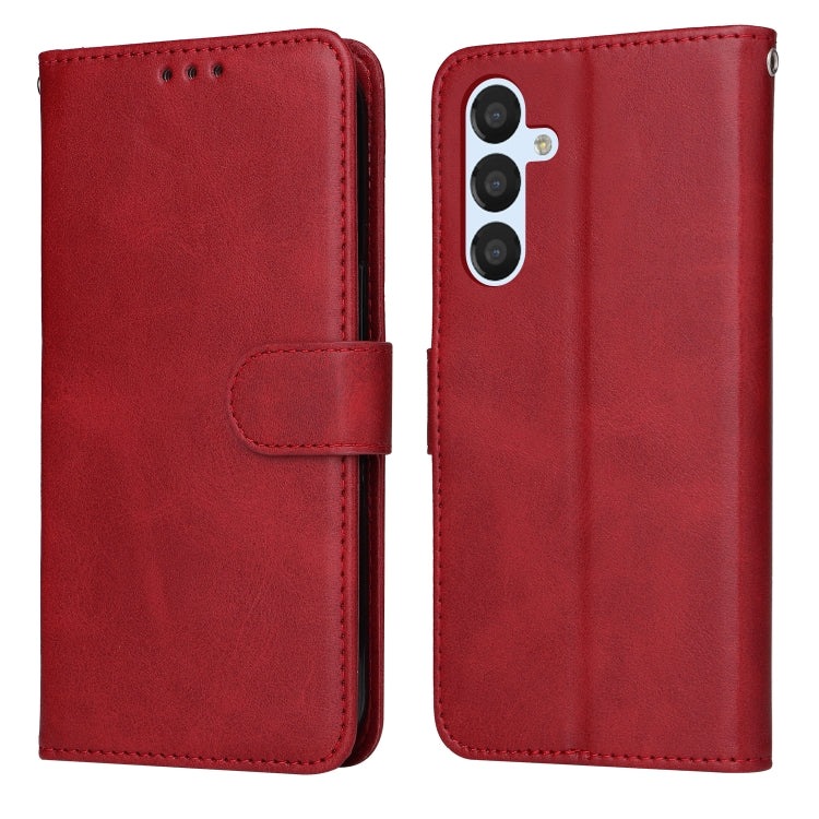 Eleganten ovitek etui iz umetnega usnja za Samsung S24 Plus / S25 Plus, Rdeč