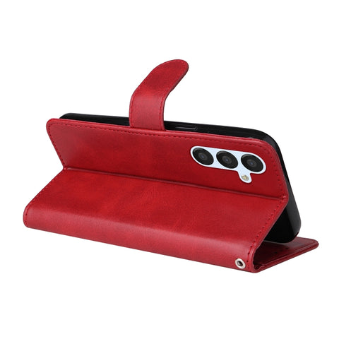 Eleganten ovitek etui iz umetnega usnja za Samsung S24 Plus / S25 Plus, Rdeč