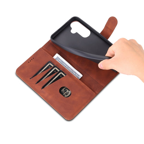 Eleganten etui ovitek za Samsung A34 5G, Rjav