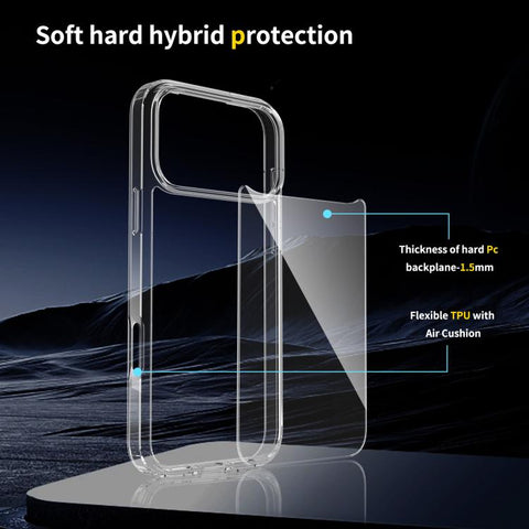 Hybrid ovitek za iPhone 17 Pro Max, Prozoren
