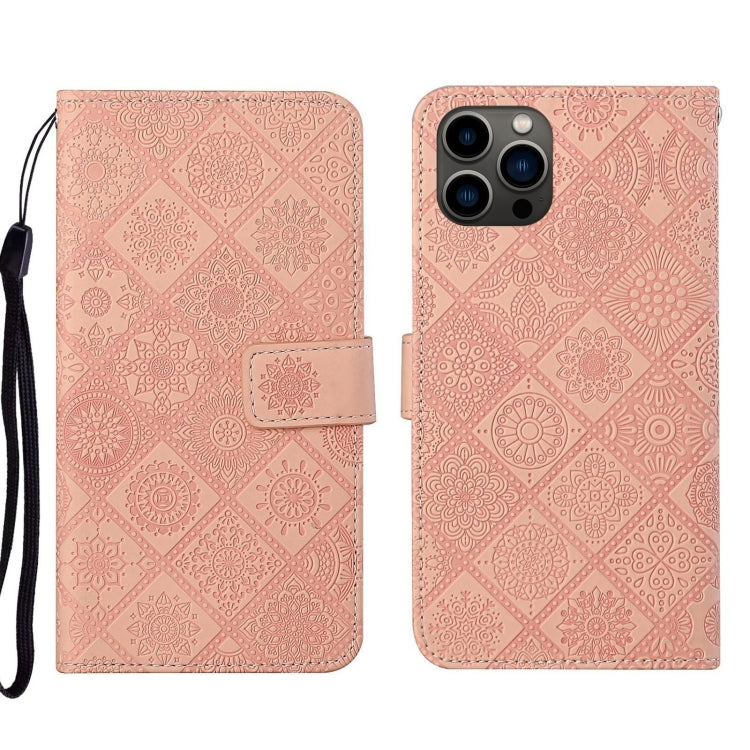 Eleganten etui ovitek za iPhone 16 Pro, Ethnic, Pink