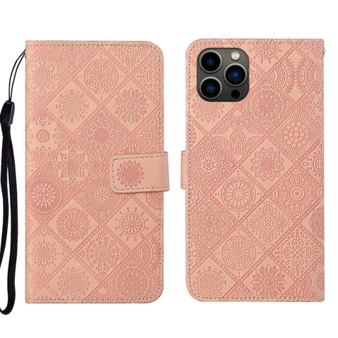 Eleganten etui ovitek za iPhone 16 Pro, Ethnic, Pink