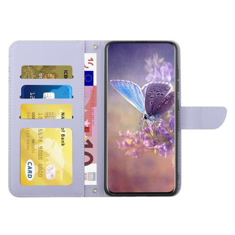 Eleganten etui/ovitek za  Samsung A55 5G, Vijoličen, metulji