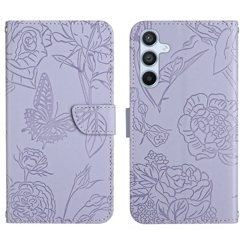 Eleganten etui/ovitek za  Samsung A55 5G, Vijoličen, metulji