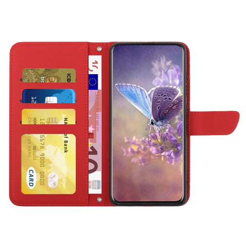 Eleganten etui/ovitek za  Samsung A35 5G, Rdeč, metulji