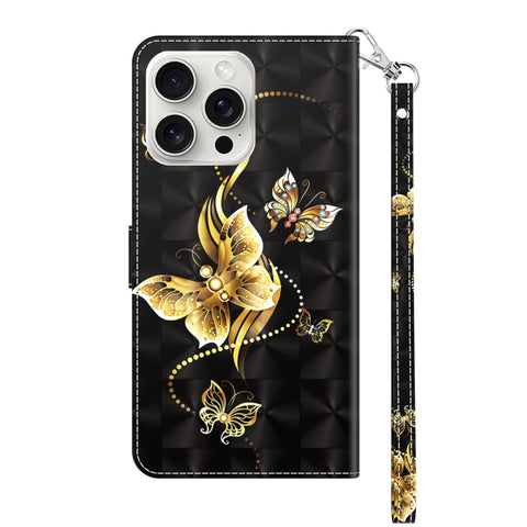 Eleganten etui ovitek za  iPhone 16 Pro Max, Zlat metulj