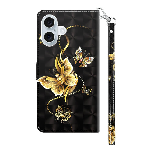 Eleganten etui ovitek za  iPhone 16, Zlat metulj