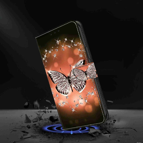 Eleganten etui ovitek za  Samsung S24 Plus 5G, Metulj s kristali