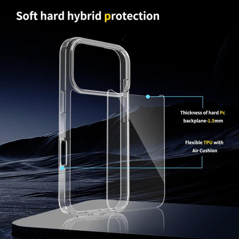 Hybrid ovitek za iPhone 17 Pro, Prozoren