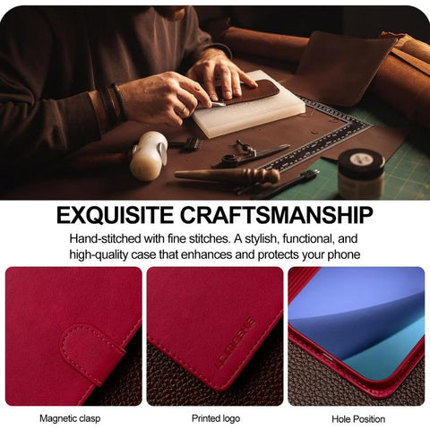 Eleganten ovitek etui za iPhone 17 Air, Rdeč