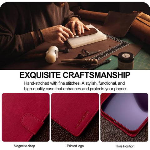 Eleganten ovitek etui za iPhone 17 Pro, Rdeč
