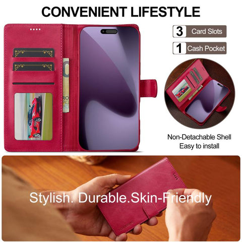 Eleganten ovitek etui za iPhone 17 Pro, Rdeč