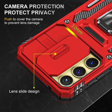 Hybrid Armor ovitek za Samsung A35 / A55, Rdeč