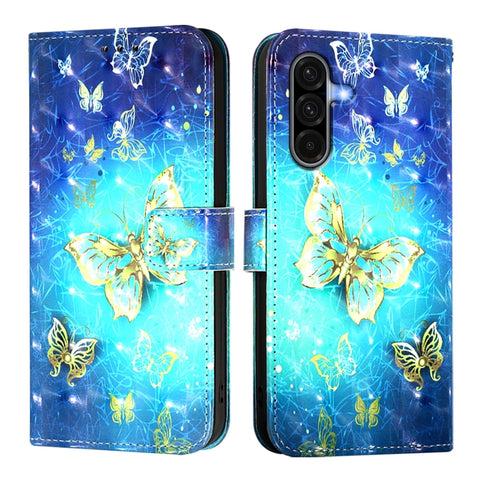 Eleganten etui ovitek za  Samsung A56 5G, Zlat metulj