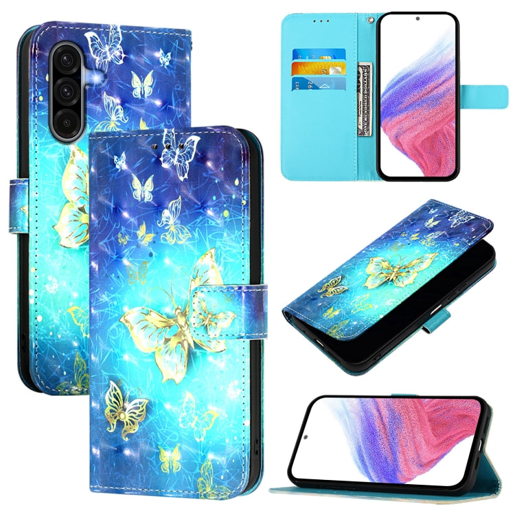 Eleganten etui ovitek za  Samsung A56 5G, Zlat metulj