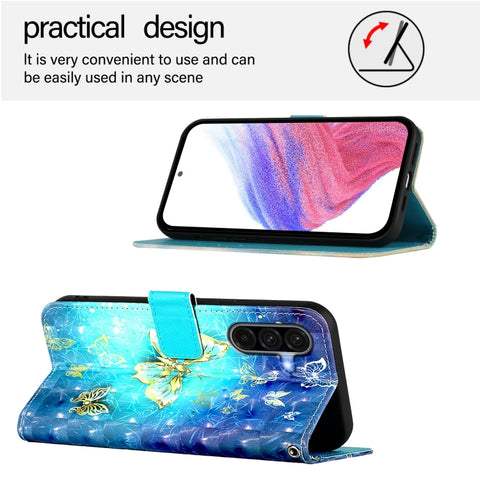 Eleganten etui ovitek za  Samsung A56 5G, Zlat metulj