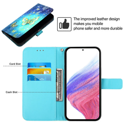 Eleganten etui ovitek za  Samsung A56 5G, Zlat metulj