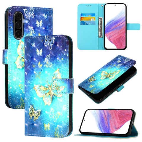 Eleganten etui ovitek za  Samsung A56 5G, Zlat metulj