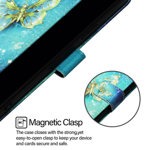 Eleganten etui ovitek za  Samsung A56 5G, Zlat metulj