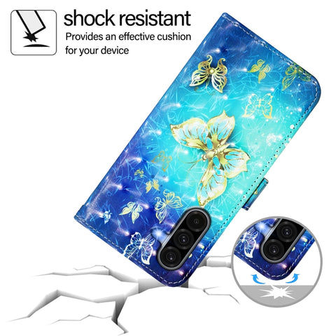 Eleganten etui ovitek za  Samsung A56 5G, Zlat metulj
