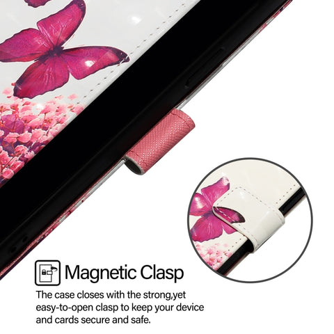 For Samsung Galaxy A56 5G 3D Painting Horizontal Flip Leather Phone Case(Rose Butterfly)