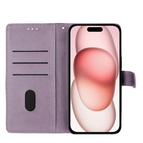 Eleganten etui ovitek za Samsung iPhone 16 Pro Max, Metulji, Vijoličen