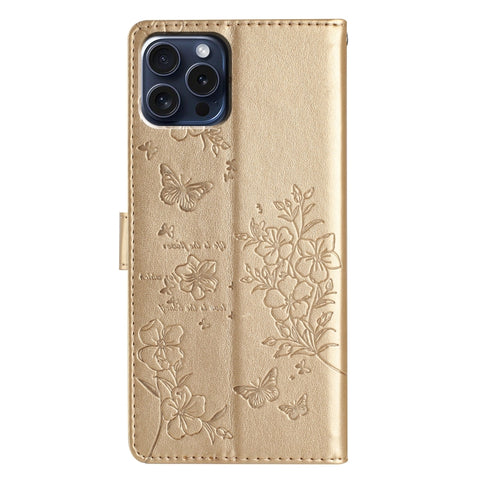 Eleganten etui ovitek za Samsung iPhone 16 Pro, Metulji, Gold