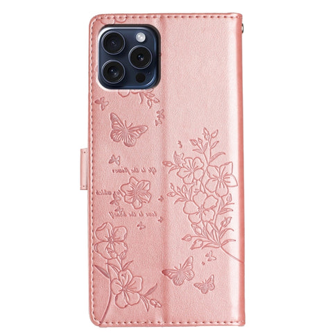 Eleganten etui ovitek za Samsung iPhone 16 Pro, Metulji, Pink