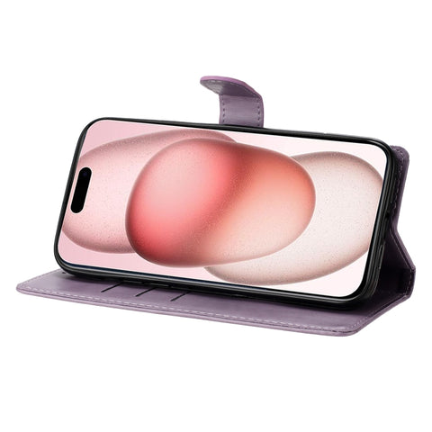 Eleganten etui ovitek za Samsung iPhone 16 Pro, Metulji, Vijoličen