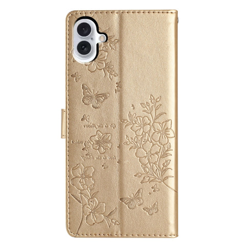 Eleganten etui ovitek za Samsung iPhone 16, Metulji, Gold