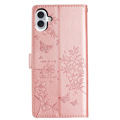 Eleganten etui ovitek za Samsung iPhone 16, Metulji, Pink