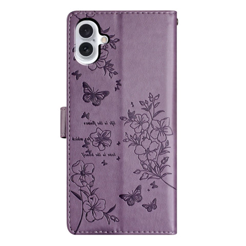 Eleganten etui ovitek za Samsung iPhone 16, Metulji, Vijoličen