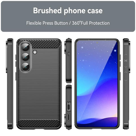 For Samsung Galaxy S26+ 5G Carbon Fiber Brushed Texture TPU Phone Case(Black)