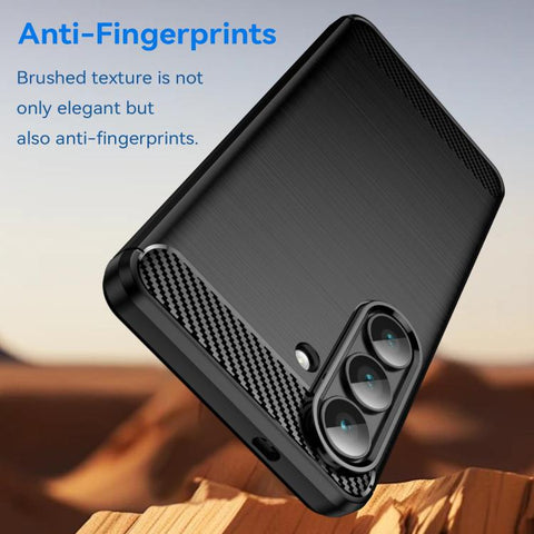 For Samsung Galaxy S26+ 5G Carbon Fiber Brushed Texture TPU Phone Case(Black)