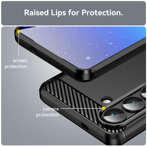 For Samsung Galaxy S26+ 5G Carbon Fiber Brushed Texture TPU Phone Case(Black)