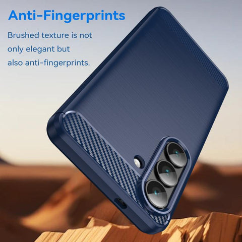 For Samsung Galaxy S26+ 5G Carbon Fiber Brushed Texture TPU Phone Case(Blue)