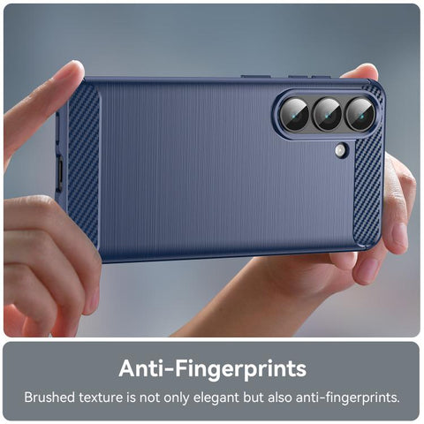 For Samsung Galaxy S26+ 5G Carbon Fiber Brushed Texture TPU Phone Case(Blue)