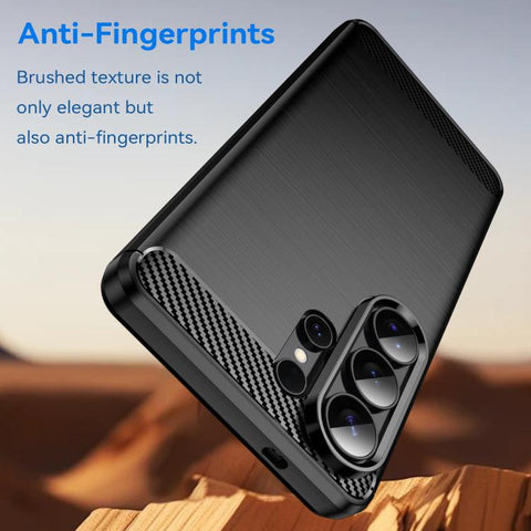 For Samsung Galaxy S26 Ultra 5G Carbon Fiber Brushed Texture TPU Phone Case(Black)